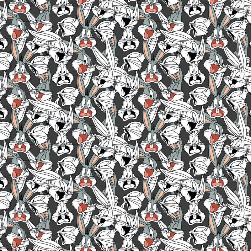 Camelot Fabrics Looney Tunes Bugs Bunny Charcoal Fabric