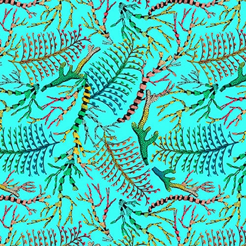 Blank Quilting Ocean Menagerie Sea Coral Turquoise Fabric ONLINE PURCHASE ONLY