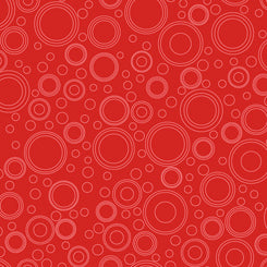 QT Fabrics It's A Shop Hop Circles Geo Red Fabric