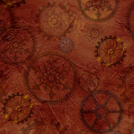 Quilting Treasures Aquatic Steampunkery Gears Brown Fabric