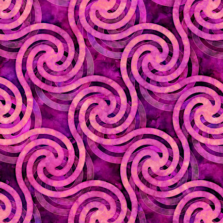 Quilting Treasures Adagio Pattern Circle Swirls Color Magenta 28132-P