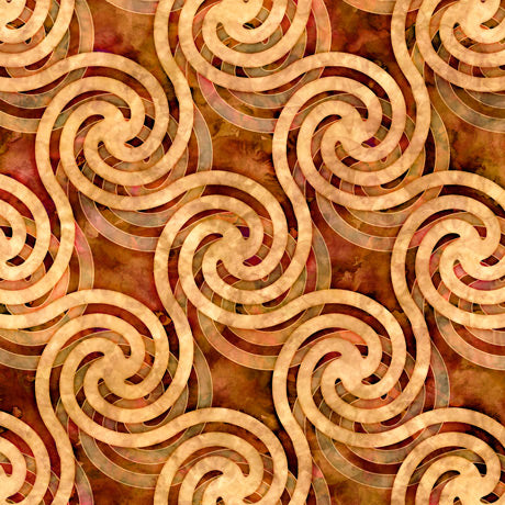 Quilting Treasures Adagio Circle Swirls Rust Fabric