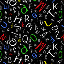 Quilting Treasures Alphabet Soup Pattern Alphabet Toss Color Black 28210 J