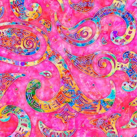 Quilting Treasures Brilliance Paisley Swirl Pink 28324 P