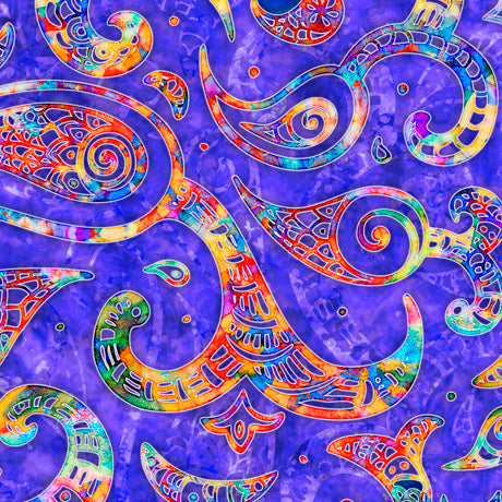 Quilting Treasures Brilliance Paisley Swirl Purple 28324 V