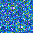 QT Fabrics 2X Brush Poly Knit Medallion Blue Fabric