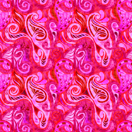 Quilting Treasures Ambiance Paisley Pink Fabric