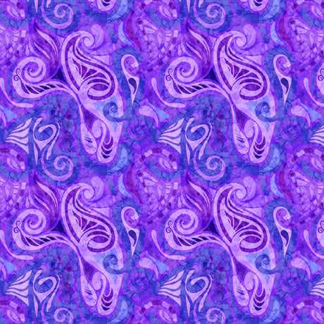 Quilting Treasures Ambiance Paisley Purple Fabric