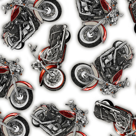 Ride Free Tossed Motorcycle Fabric