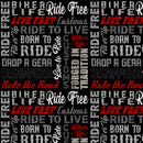 Ride Free Biker Lingo Black Fabric