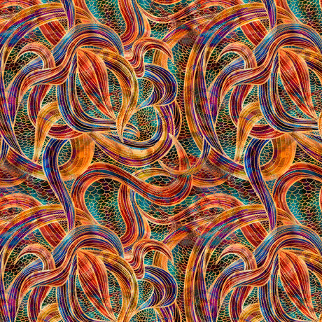 Quilting Treasures Pacifica Swirl Multi Fabric