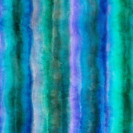Quilting Treasures Pacifica Wavy Stripe Blue Fabric