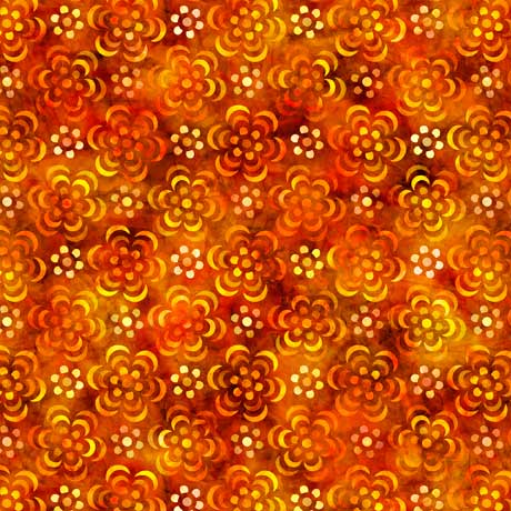 Quilting Treasures Bohemian Dreams Set Geo Floral Orange Fabric