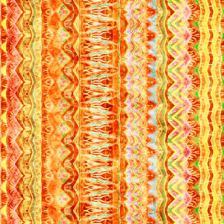 Quilting Treasures Bohemian Dreams Geo Stripe Orange Fabric