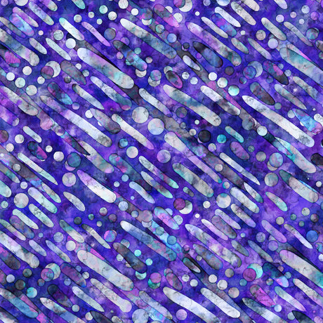 Quilting Treasures Elementals Diagonal Dots Purple Fabric