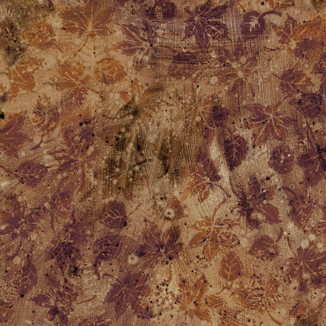 Quilting Treasures Stucco Leaf Blender Brown Fabric