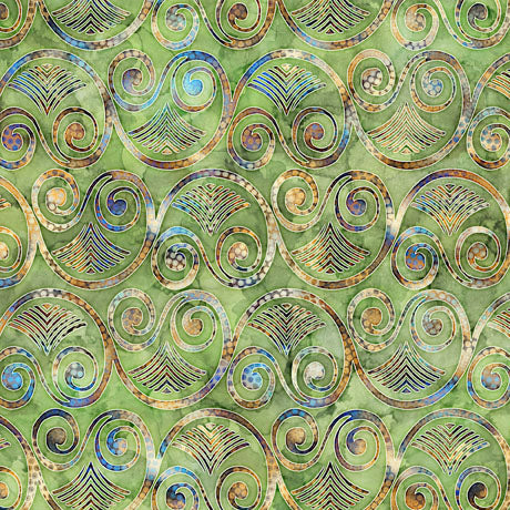 Quilting Treasures Sylvan Spirit Set Swirl Green Fabric