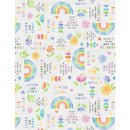 Wilmington Prints Raindrops And Sunshine Pattern Words Allover Color Gray 68551-975