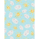 Wilmington Prints Raindrops And Sunshine Pattern Sun And Clouds Color Teal 68552-495