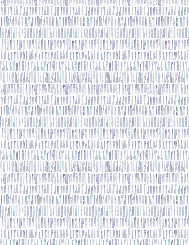 Wilmington Prints Coastal Sanctuary Fringe White Purple Fabric