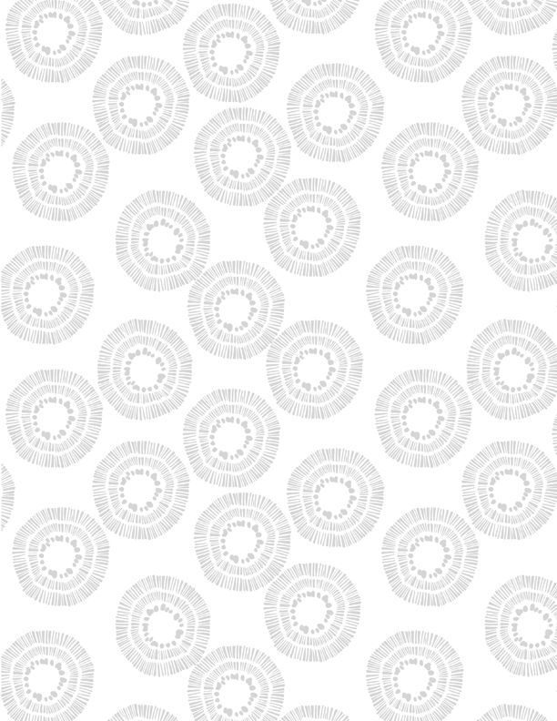 Wilmington Prints 108" Wideback Pattern Circle Burst Color White On White 2122-100