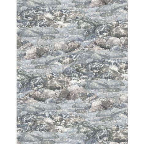 Wilmington Prints First Catch Pattern Rocks Color Gray 3034-10149-919