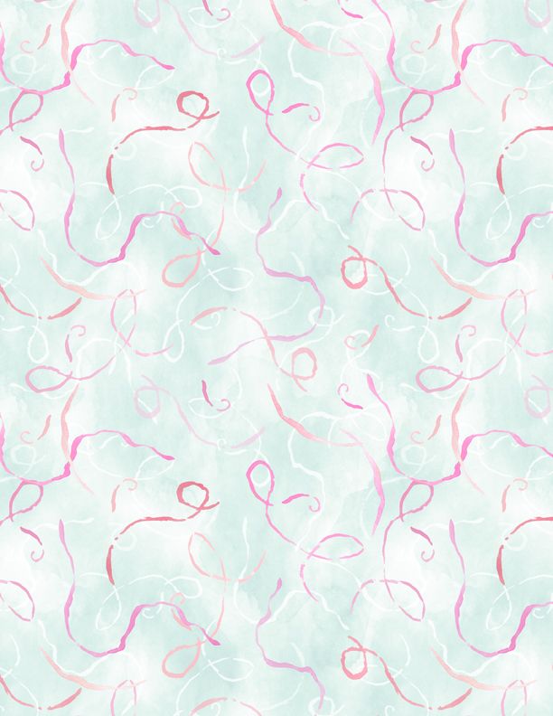 Wilmington Prints Winged Whisper Swirling Confetti Teal Fabric