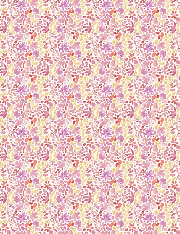 Wilmington Prints Winged Whisper Floral Ditsy Pink Fabric