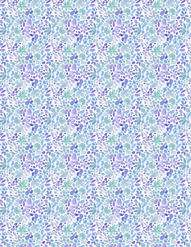 Wilmington Prints Winged Whisper Floral Ditsy Teal Fabric