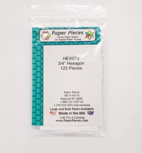 Paper Pieces 3/4 in Hexagons 125 Count HEX075S