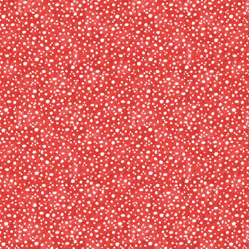 Wilmington Prints Savor The Gnoment Mushroom Dots Red Fabric