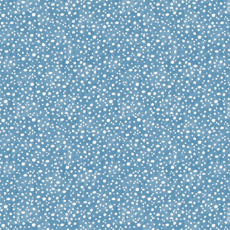 Wilmington Prints Gnome and Garden Dots Blue Fabric  ** ONLINE PURCHASE ONLY **