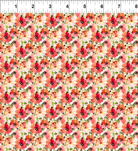 In The Beginning Fabrics Watercolor Beauty Summer Red Fabric