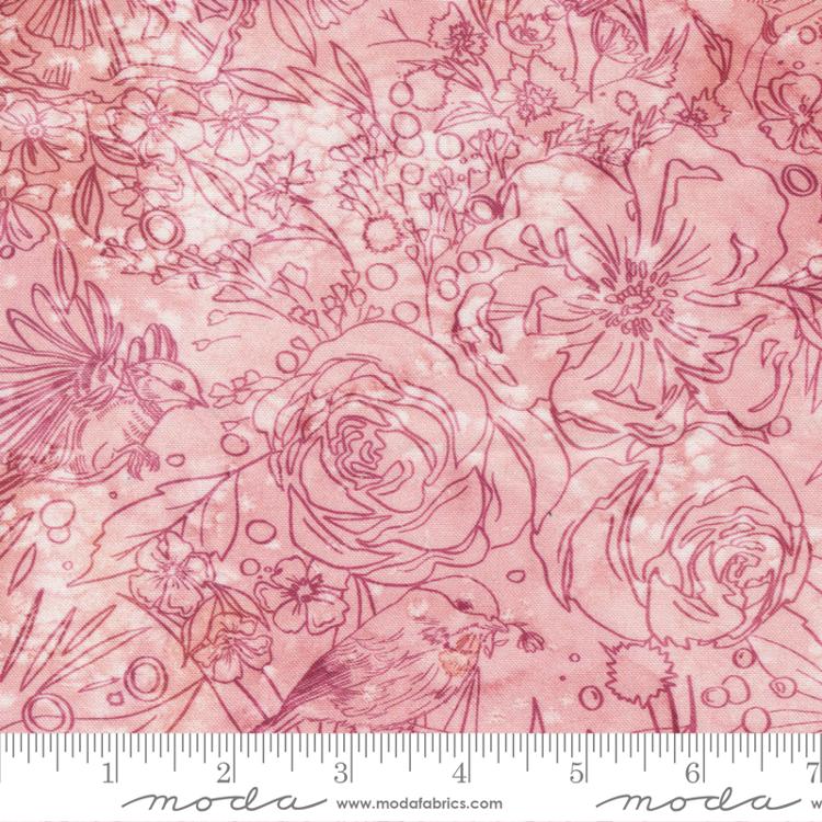 Moda Chickadee Free As A Bird Rose Fabric