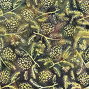 Island Batik Back Country Pinecones Eucalyptus Batik Fabric