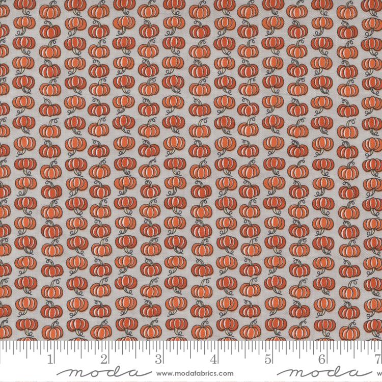 Moda Ghostly Greetings Pumpkin Patch Granite Grey Fabric