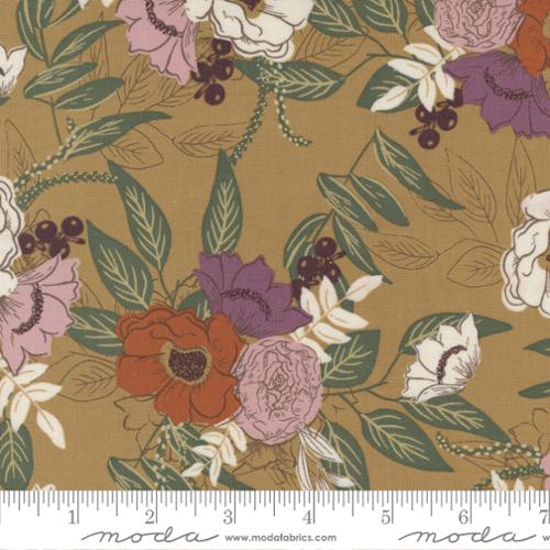 Moda Slow Stroll Gratitude Bouquet Golden Fabric