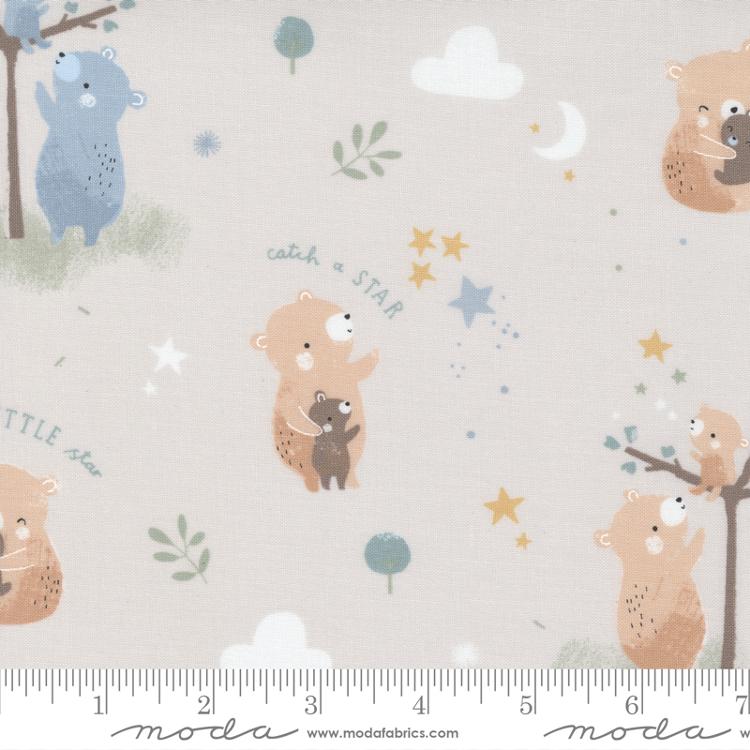 Moda D Is For Dream Baby Bears Gray Fabric