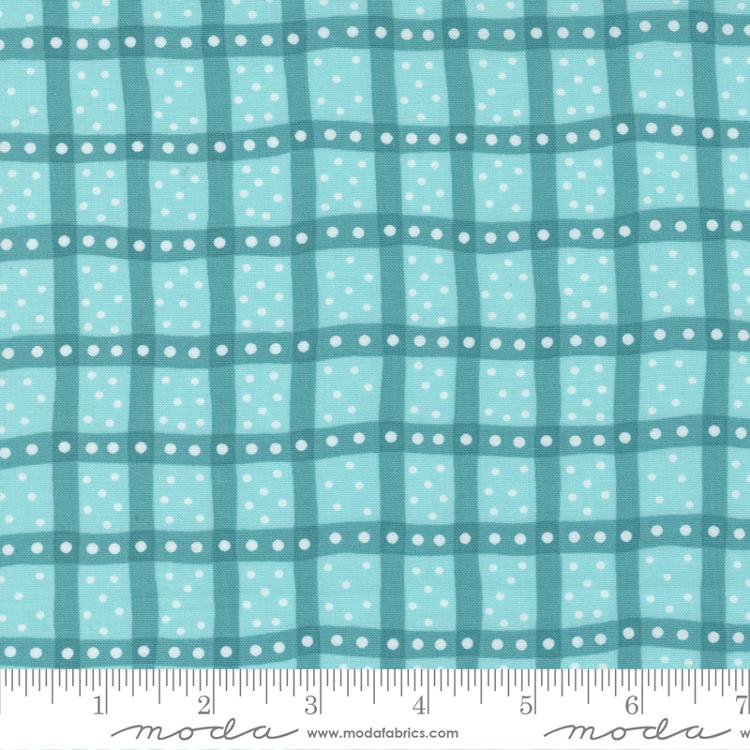 Moda Picnic Pop Mix It Up Checks And Plaids Awesome Aqua Fabric