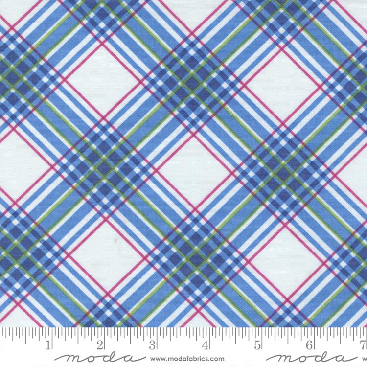 Moda Picnic Pop Slushy Plaid Bright Blue Fabric