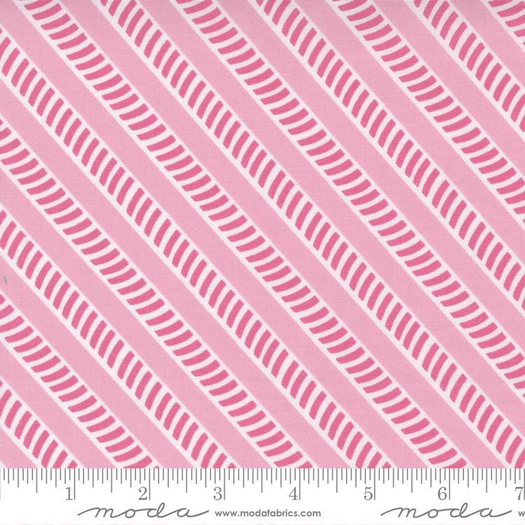 Moda Picnic Pop Straw Stripe Popping Pink Fabric