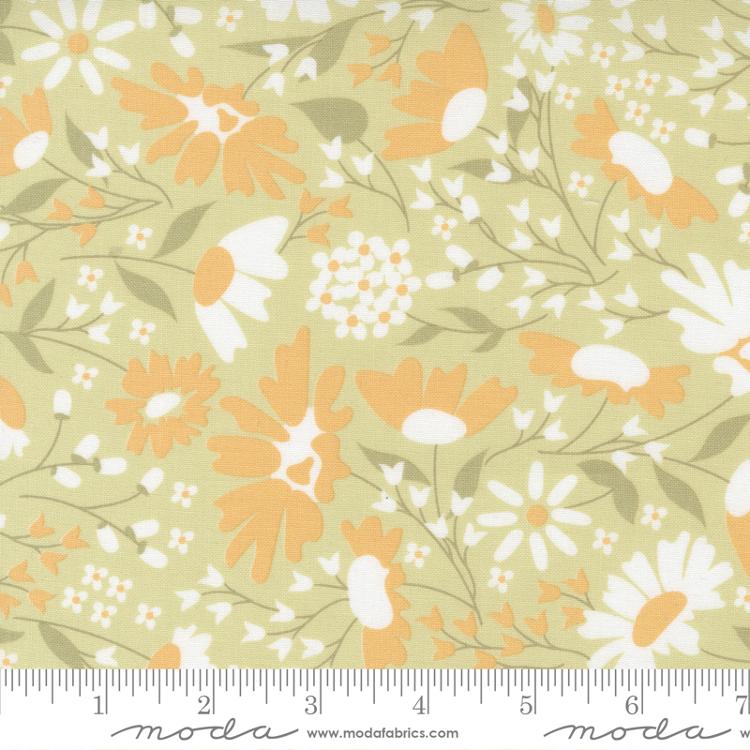 Moda Buttercup And Slate Buttercup Blooms Sprig Fabric