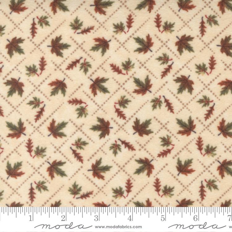 Moda Fall Melody Diamond Leaves Cream Flannel Fabric