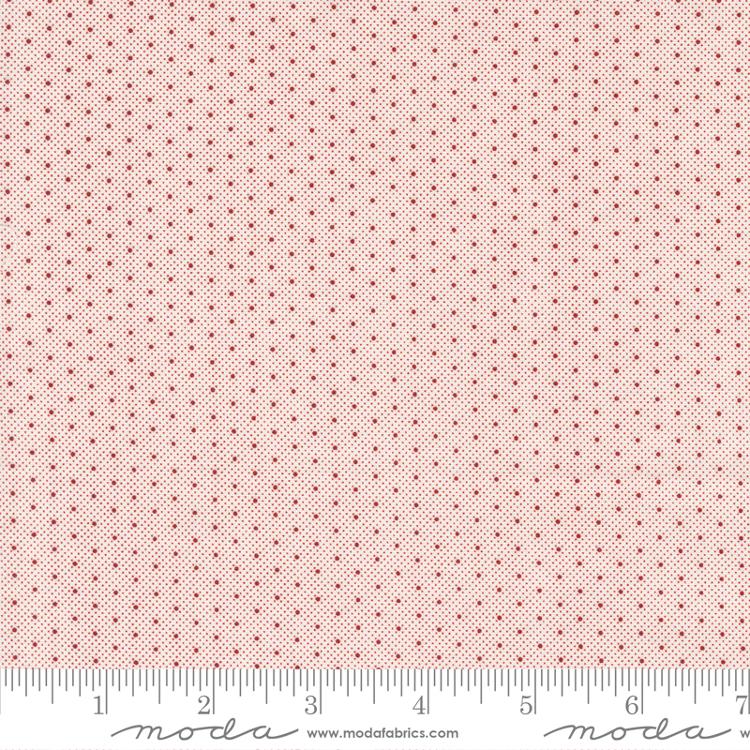 Moda Red And White Gatherings Double Dot Vanilla Fabric