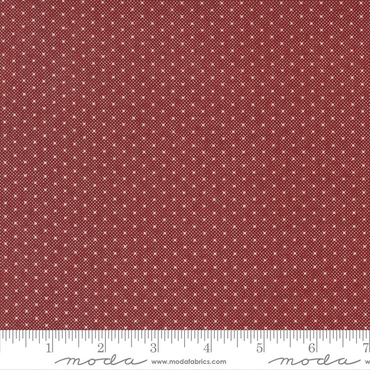 Moda Red And White Gatherings Double Dot Burgundy Fabric