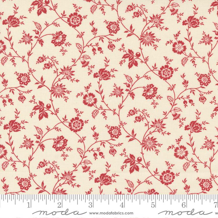 Moda La Grande Soiree Dahlia Flora Vines Pearl Fabric