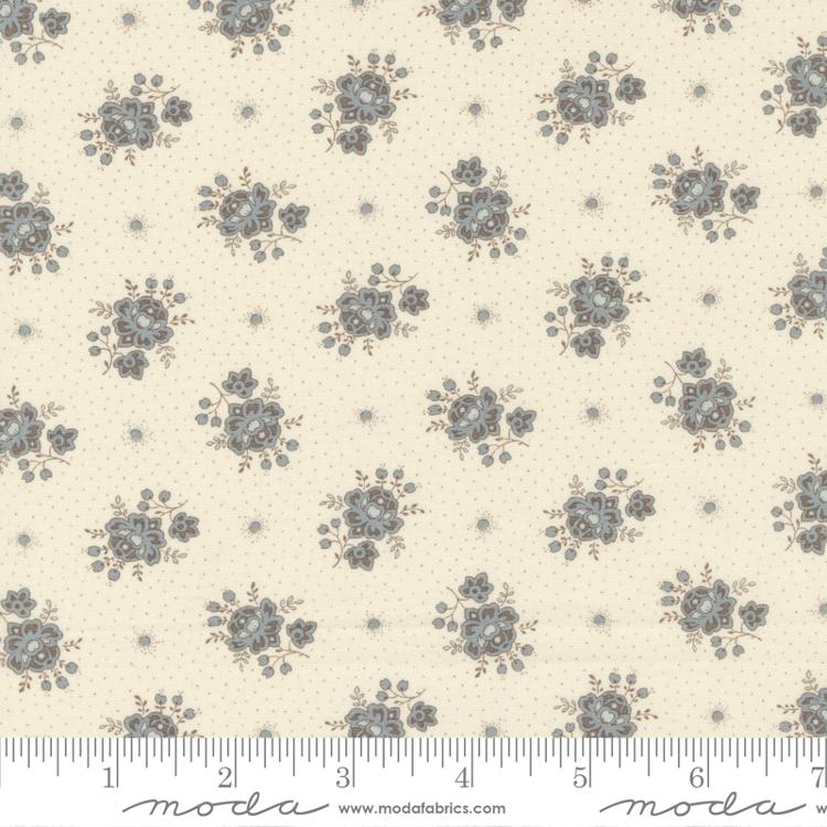 Moda La Grande Soiree Tartuffe Small Floral Pearl Ciel Blue Fabric