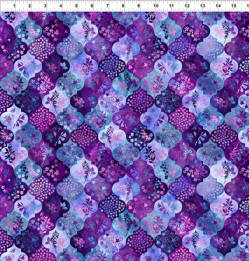 In The Beginning Fabrics Haven Pattern Ogee Color Purple 4HVN3