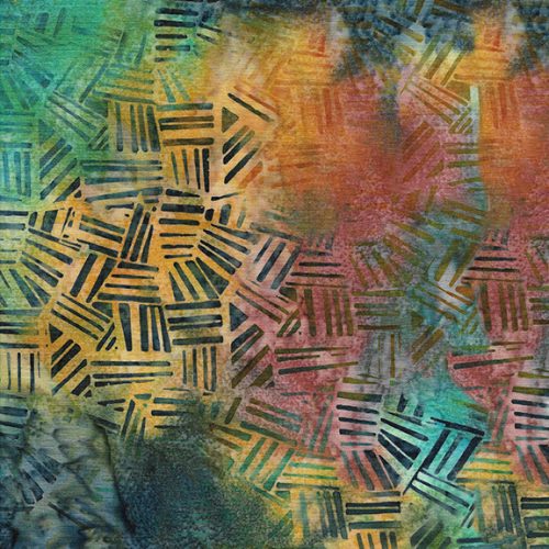 Island Batik Santorini Abstract Shapes Rainbow Batik Fabric