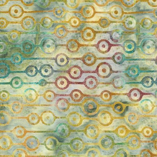 Island Batik Santorini Circles Glacier Batik Fabric